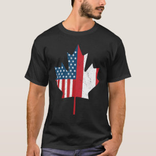 Canadese Amerikaanse vlag Canada USA Roots  T-shirt