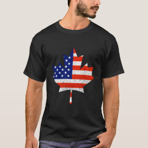 Canadese Amerikaanse vlag esdoorn blad cadeau voor T-shirt