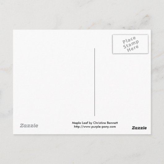 Canadese aple Leaf Briefkaart (Achterkant)