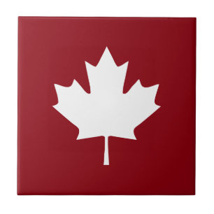 Canadese aple Leaf Ceramic Tile - Reverse Colors Tegeltje
