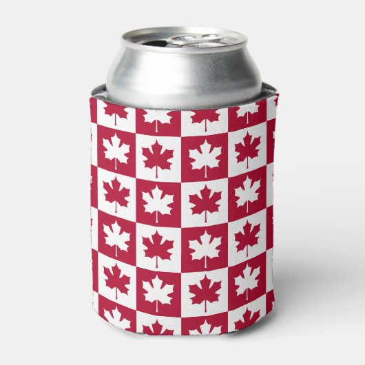 Canadese aple Leaf Checker Pattern Dag Blikjeskoeler (Blikje Voorkant)