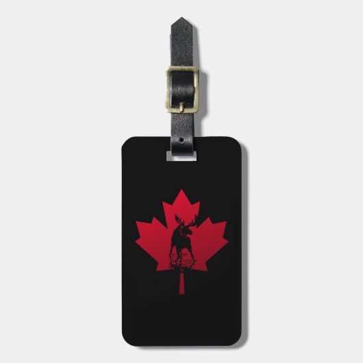 Canadese aple Leaf en Moose Bagagelabel (Voorkant verticaal)