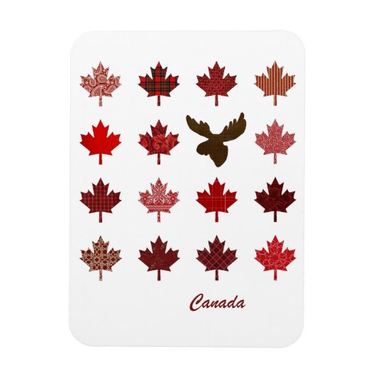 Canadese aple Leaf en Moose Magneet (Verticaal)