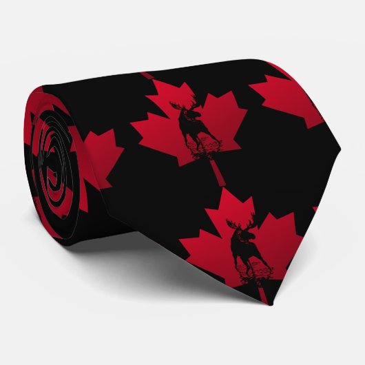 Canadese aple Leaf en Moose Stropdas (Opgerold)