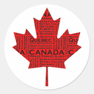 Canadese aple Leaf met tekst Ronde Sticker