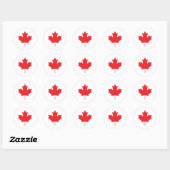 Canadese aple Leaf Ronde Sticker (Vel)