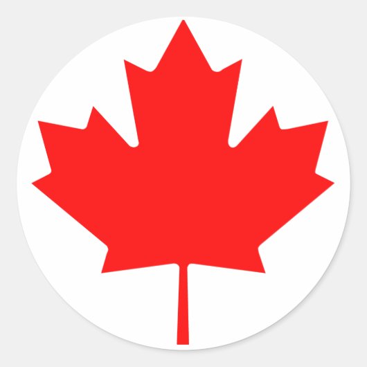 Canadese aple Leaf Ronde Sticker (Voorkant)