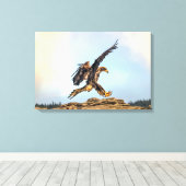 Canadese Bald Eagle Landing Canvas Afdruk (Insitu (Houten vloer))