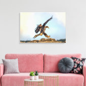 Canadese Bald Eagle Landing Canvas Afdruk (Insitu (Woonkamer))