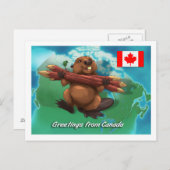 Canadese bever briefkaart (Voorkant / Achterkant)
