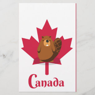 Canadese bever cartoon reisposter briefpapier