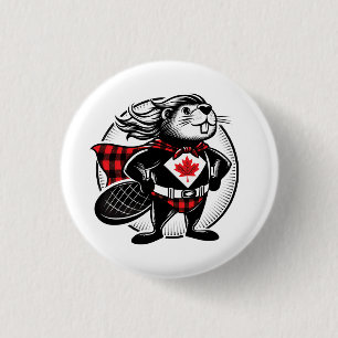 Canadese Bever Houthakker Buffalo Plaid Ronde Button 3,2 Cm