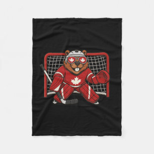 Canadese Bever Symbool Hockey Keeper T-shirt 1 jul Fleece Deken
