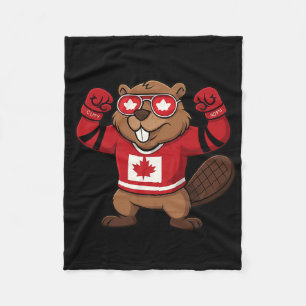 Canadese Bever Symbool Hockey Vlag Shirt 1 juli Fleece Deken