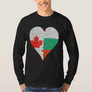 Canadese Bulgaarse vlag Heart T-shirt