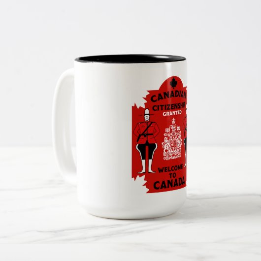 Canadese Burgerschapsviering Tweekleurige Koffiemok (Voorkant links)