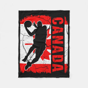 Canadese Bysketbyll Speler Canada Vlag Bysketbyll Fleece Deken