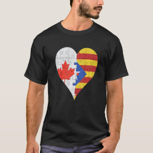 Canadese Catalaanse Vlag Hart T-shirt