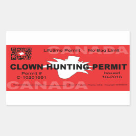 Canadese Clown Jacht Vergunning (4x) Rechthoekige Sticker