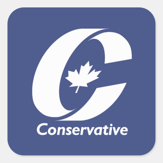Canadese Conservatieve Partij Vierkante Sticker (Voorkant)