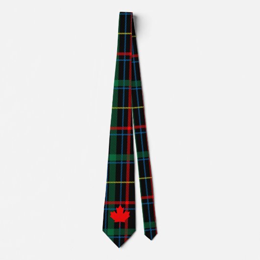 Canadese Cottage Plaid Maple Leaf Stropdas (Voorkant)