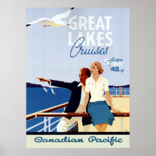  Canadese cruise Line Great Lakes Travel Poster