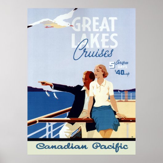  Canadese cruise Line Great Lakes Travel Poster (Voorkant)