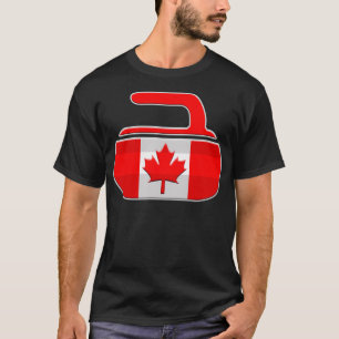 Canadese Curling Flag Canada Curling Stone Art T-shirt