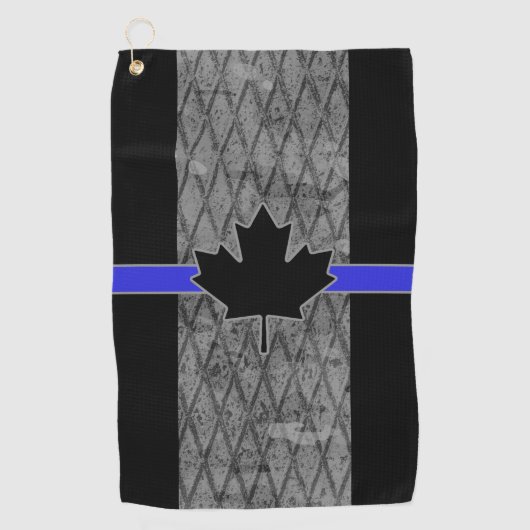 Canadese dun blauwe lijnvlag golfhanddoek (Voorkant)