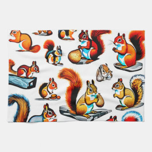 Canadese Eekhoorns en Chipmunks Design Theedoek