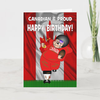 Canadese en Proud American Football Birthday Card Kaart
