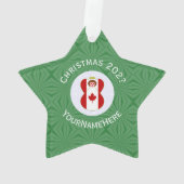 Canadese engel kerstvlag gepersonaliseerd ornament (achterkant)