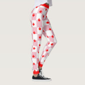 Canadese esdoorn op geruite roze pastel leggings (Rechts)
