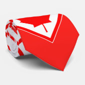 Canadese Esdoorn op Rood en Wit Stropdas (Opgerold)