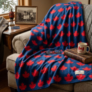 Canadese esdoornblad. CANADA. Patriottisch. Fleece Deken