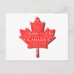 Canadese esdoornblad met tekst briefkaart