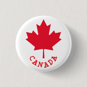 Canadese esdoornblad ronde button 3,2 cm