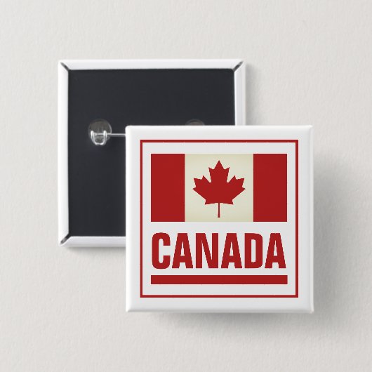  Canadese esdoornvlag van Canada Vierkante Button 5,1 Cm (Voorkant /achterkant)