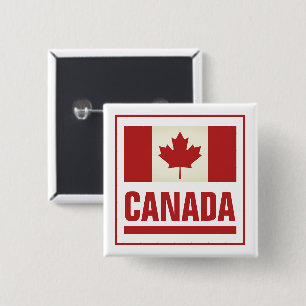 Canadese esdoornvlag van Canada Vierkante Button 5,1 Cm