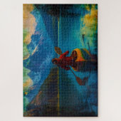 Canadese First Nations Paddler en Kano Legpuzzel (Verticaal)