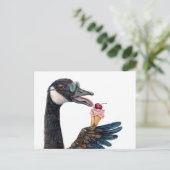 Canadese Gans met Ijs Briefkaart (Staand voorkant)