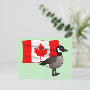 Canadese Gans & Vlag Briefkaart