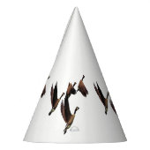 Canadese ganzen die in een kinder ontwerp van een  feesthoedjes (Links)