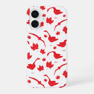 Canadese ganzen en esdoornbladeren - Canadese vlag iPhone 16 Hoesje