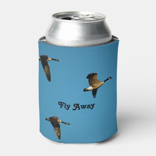Canadese ganzen in vlucht blikjeskoeler (Blikje Voorkant)