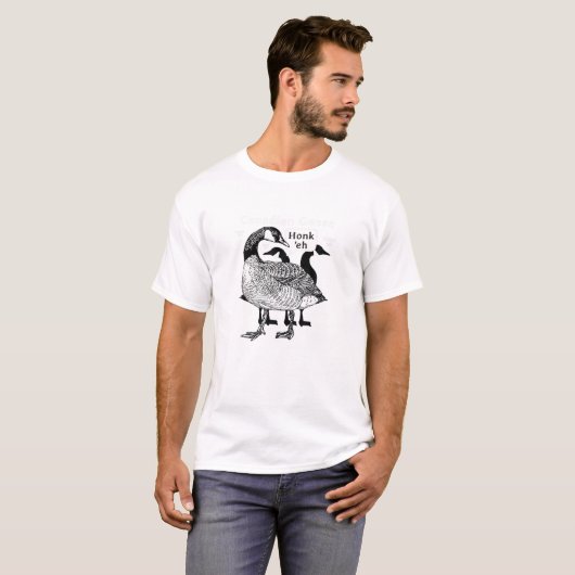 Canadese ganzen migreren naar Hockey Funny T-shirt (Voorkant volledig)