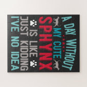 Canadese haarloze Sphynx Cat Owner Funny Gezegde Legpuzzel (Horizontaal)