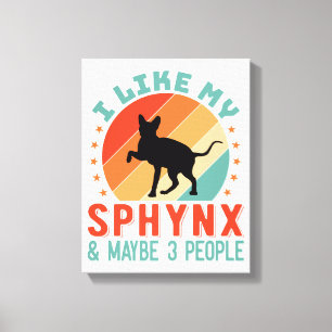Canadese haarloze Sphynx Kat Eigenaar Humor Canvas Afdruk