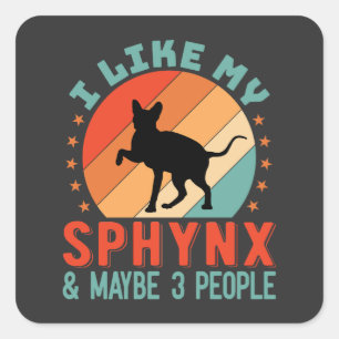 Canadese haarloze Sphynx Kat Eigenaar Humor Vierkante Sticker
