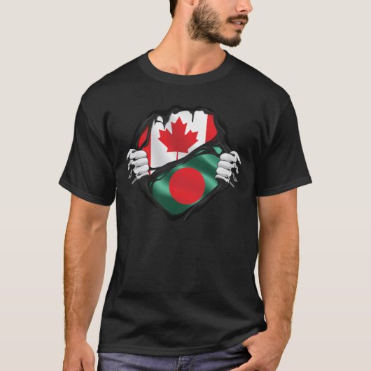 Canadese handschoenen met een vlag t-shirt (Voorkant)